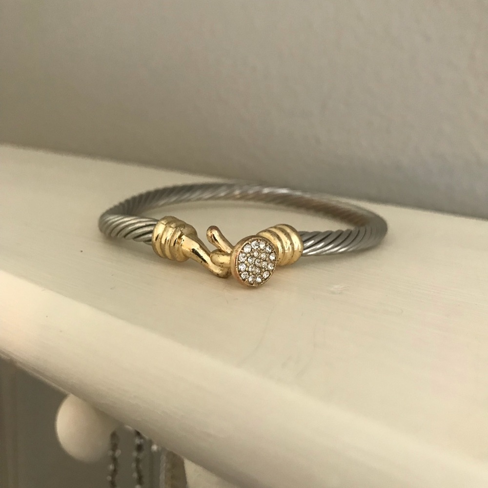 Silver and Gold Cable Bracelet